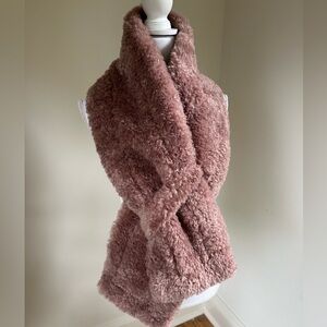 Avec Les Filles Faux Fur Rose Taupe Sherpa Scarf